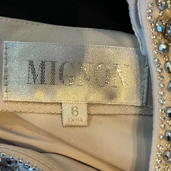 Mignon Light Grey Evening/Party Gown with Rhinestones - Picture 9 of 15